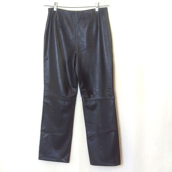Genuine Black Lambs Leather Pants Size 4 - Picture 3 of 9